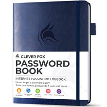 Clever Fox Password Book with tabs. Internet Address and Password Organizer Logbook with alphabetical tabs. Small Pocket Size Password Keeper Journal