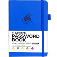 Clever Fox Password Book with tabs. Internet Address and Password Organizer Logbook with Alphabetical tabs. Medium Size Password Keeper Journal