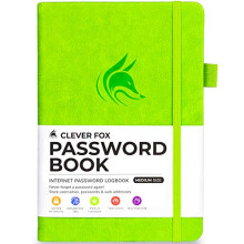 Clever Fox Password Book with tabs. Internet Address and Password Organizer Logbook with Alphabetical tabs. Medium Size Password Keeper Journal