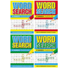 A4 Size Word Search Power Puzzle Books - Set of 4