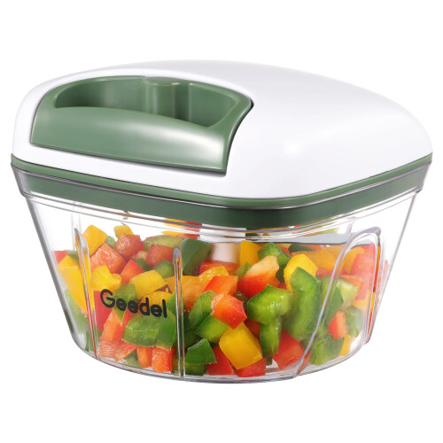 Geedel Manual Pull Food Chopper, Hand Pull String Onion Chopper Dicer