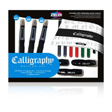 Zieler Calligraphy Pen Set - Complete 3 Pen 17-piece Calligraphy Writing Set Free-flowing pens with soft rubber finger grip ? Suitable for all levels