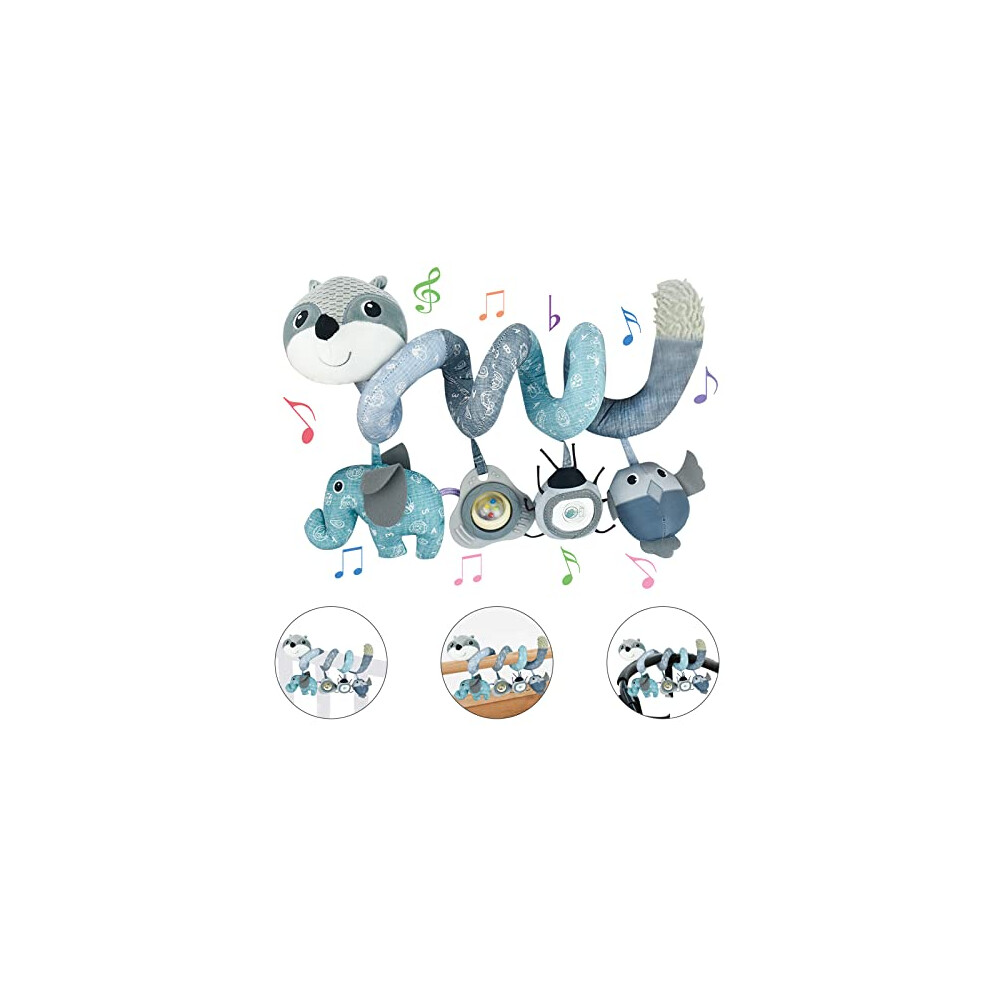 Photos - Other Toys Coriver Pram Toys - Spiral Pram Hanging Toys for Car Seat & Baby Mobile Pramor Cot, Spiral Baby Pram Toy with Music Box Mirr
