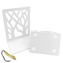 Mgood Book Ends, Metal Bookends, 1 Pair White Book Ends for Shelves, Heavy Duty Bookend Book Holders for Shelves, Non Skid No Rusting Book End, Unique