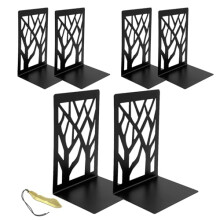 Mgood Book Ends, Metal Bookends, 3 Pair Black Book Ends for Shelves, Heavy Duty Bookend Book Holders for Shelves, Non Skid No Rusting Book End, Unique