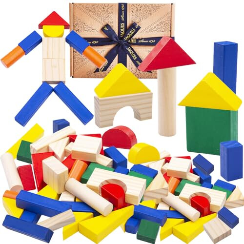 Jaques of London Kids Building Blocks | Building Bricks Wooden Toys for ...