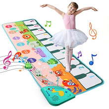 LEADSTAR Piano Mat for Kids,Floor Dance Mat Musical Toys with 8 Animal Sounds,Early Learning Toys Gifts for 1 2 3 4 Year Old Toddlers Babies Girls