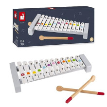 Janod - Confetti Wooden and Metal Xylo - Pretend Play and Musical Awakening Toy - from 2 Years Old, J07604