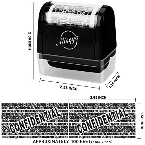 Miseyo Identity Theft Protection Roller Stamp Set - Black (Incleded 3 Refill Ink) 1
