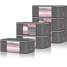 Vieshful 6 Pack Clothes Storage Bags 35L Large Capacity Clothing Organizers with Reinforced Handles Thick Breathable Fabric Foldable Underbed