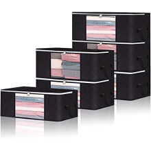 Vieshful 6 Pack Clothes Storage Bags 35L Large Capacity Clothing Organizers with Reinforced Handles Thick Breathable Fabric Foldable Underbed