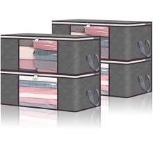 Vieshful 4 Pack Clothes Storage Bags 35L Large Capacity Clothing Organizers with Reinforced Handles Thick Breathable Fabric Foldable Underbed