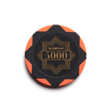 SLOWPLAY Nash Clay Poker Chips, 14 Grams Heavyweight Clay Composite, 40mm Large Chips in Bulk, Pack of 50 with Denomination of 5000