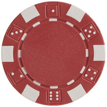Brybelly 50 Red Clay Composite Striped Dice 11.5 Gram Poker Chips