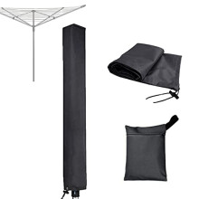 RICHIE Rotary Airer Cover Rotary Clothes Line Cover Washing Lines Cover Waterproof with Zip 16x16x180cm Rotary Airer Cover Rotary Dryer Cover Dryer