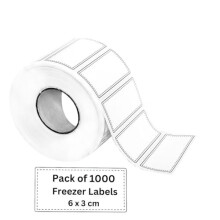 Shazeel Freezer Labels Easy Peel Off 1000 Pcs White Plain Removeable Frozen Food Storage Labels Rolls ? 6x3cm Waterproof & Sticky Food Labels Stickers