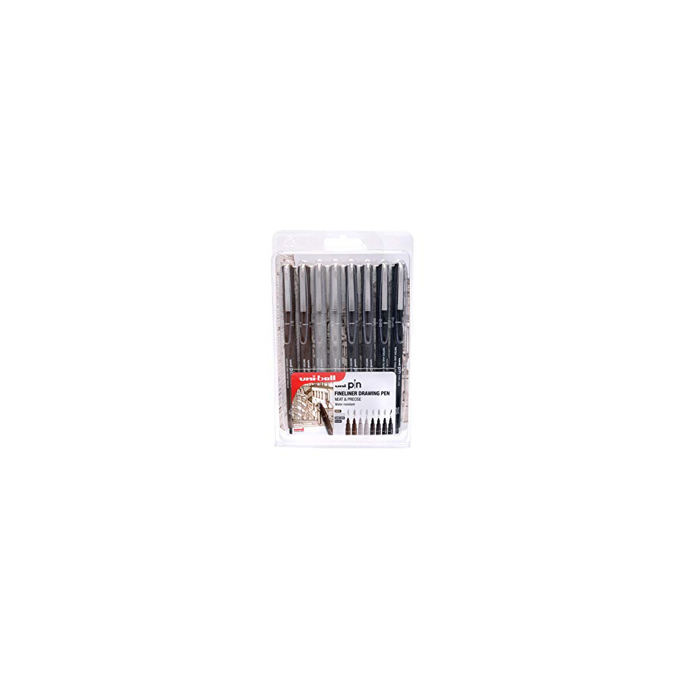 uni-ball Drawing Pen, Sepia, Black, 8