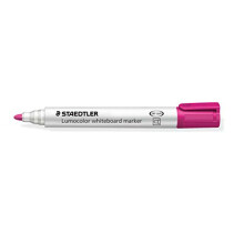 Staedtler Lumocolor whiteboard marker, pink, line width 2.00 mm, quick-drying, low odour, long life, blocked tip, 10 whiteboard markers in folding