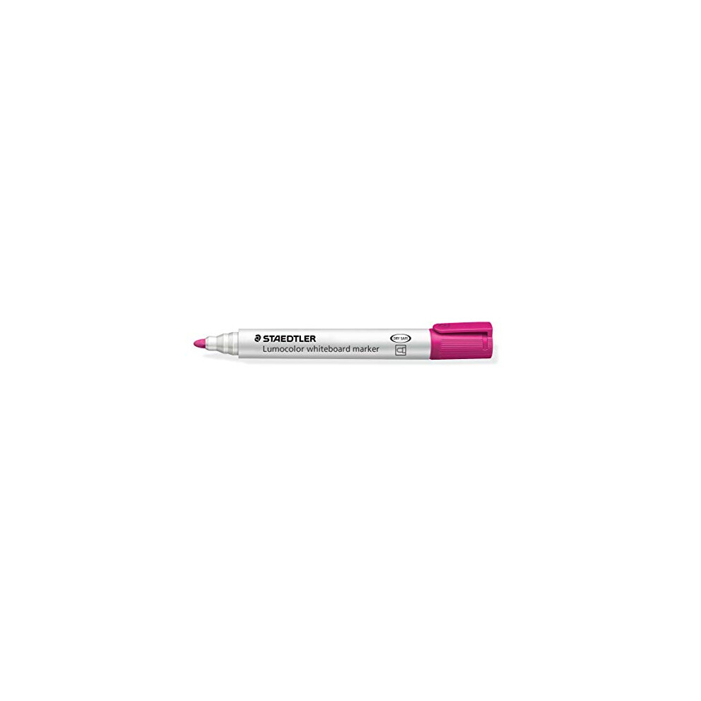 Staedtler Lumocolor whiteboard marker, pink, line width 2.00 mm, quick-drying, low odour, long life, blocked tip, 10 whiteboard markers in folding