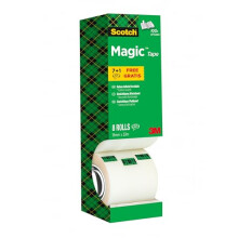 Scotch Magic Tape, Value Pack, 8 Rolls , 19 mm x 33 m - Invisible Tape, For Christmas Gift Wrapping, Labelling Christmas Cards and Presents, Essential