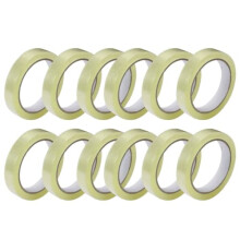 GTSE 12 Pack of Cellotape, 24mm x 66m per roll, Gift Wrap Clear Tape for Christmas and Birthdays, Crafts, Packaging Sellotape, Parcel Tape, Compatible