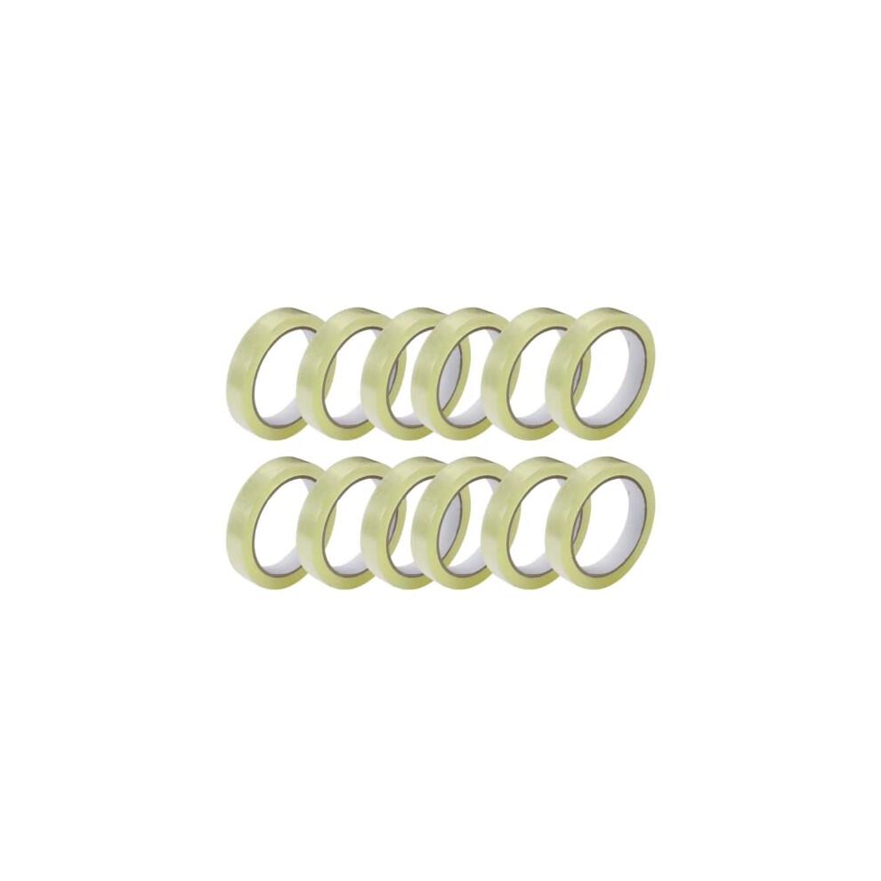 GTSE 12 Pack of Cellotape, 24mm x 66m per roll, Gift Wrap Clear Tape for Christmas and Birthdays, Crafts, Packaging Sellotape, Parcel Tape, Compatible