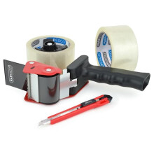 Rapesco 1557 Germ-Savvy Antibacterial, 960 Tape Dispenser with 2 Clear Packing Tapes & Cutter
