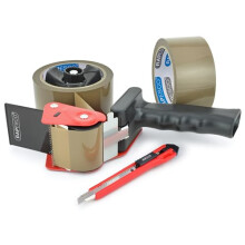 Rapesco 1556 Germ-Savvy Antibacterial, 960 Tape Dispenser with 2 Brown Packing Tapes & Cutter