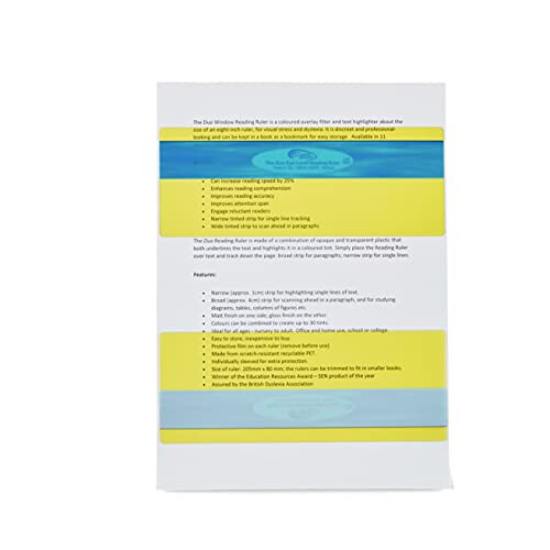 The Original Duo Reading Ruler Overlays - Yellow (Pack of 10) by ...