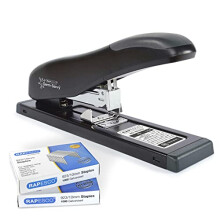 Rapesco 1307 Germ-Savvy Antibacterial, ECO HD-100 Heavy Duty Stapler with 2000 Staples, 100 Sheet Capacity, Black