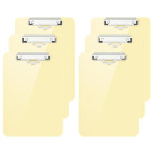 Hnogri Plastic Clipboard Set of 6, Yellow Clipboard Standard A4 Letter Size Clipboards for Students, Office and Women, Clipboard with Pen Holder and