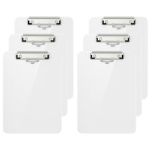 Hnogri Plastic Clipboard Set of 6, White Clipboard Standard A4 Letter Size Clipboards for Students, Office and Women, Clipboard with Pen Holder and