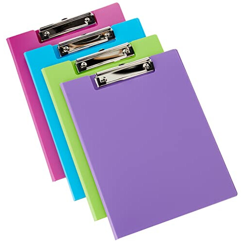 Seco Foldover Clipboard - Pack of 4 Assorted Colours