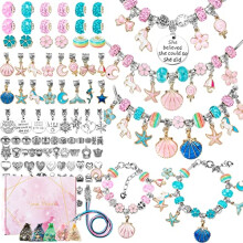Balcony and Juice Girls Gifts Charm Bracelets Kit 112PCS, Beads for Jewelry Making DIY Craft Kits,Beautiful Birthday Presents Girls Gifts Age 5 6 7 8