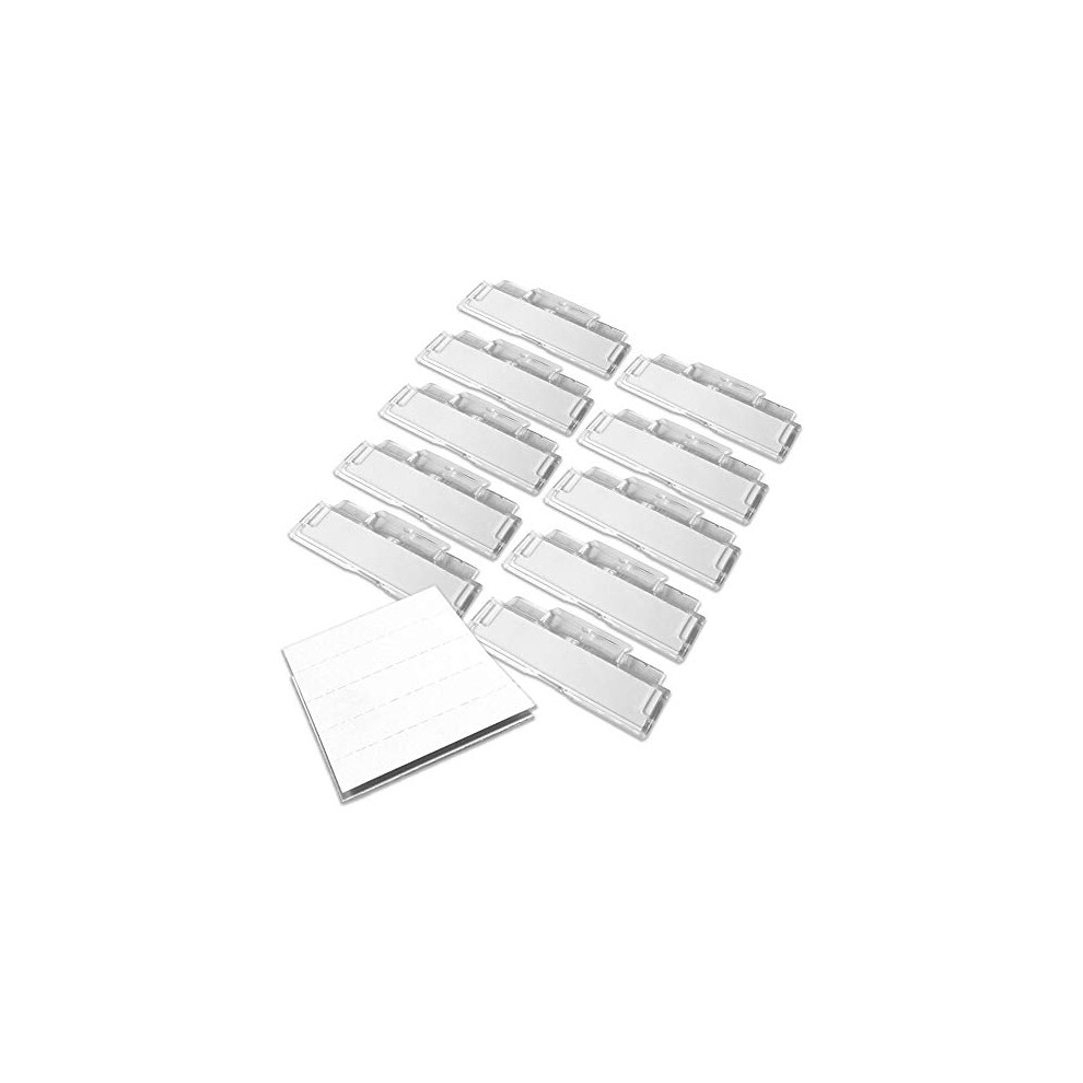 Habercrafts Hc_susfiletab 50 Suspension File Tabs And Inserts - Clear Plastic, Printable Repositionable Label Inserts For Suspension Files White