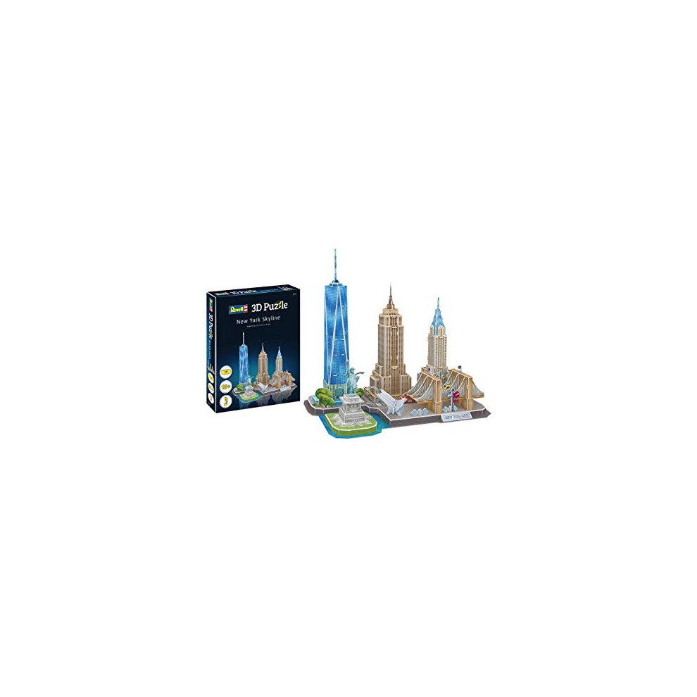 Revell 3D Puzzle 00142 New York Skyline 123 Pieces, Highly Detailed, 37cm in length, Fun & Easy To Build