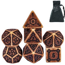 Cusdie 7 Pcs 25mm Giant DND Dice, Polyhedral Dice Set, D&D Dice for Dungeons and Dragons Pathfinder RPG MTG(Retro)
