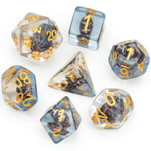 cusdie Polyhedral DND Dice Set Resin Dice Filled Dice for Dungeons and Dragons Role Playing Game(RPG),Pathfinder,Table Game,Board Games (Sailboat)