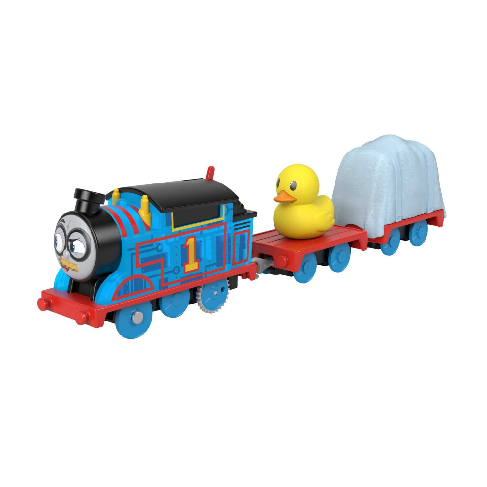 Thomas & Friends Motorized Toy Train Secret Agent Thomas Battery-Powered Engine with Cargo for Preschool Kids Ages 3+ Years, HMK03