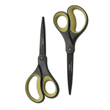 LIVINGO 2 Pack 8" Titanium Non-Stick Scissors, Professional Stainless Steel Comfort Grip, All-Purpose, Straight Office Stationery Craft Scissors Set