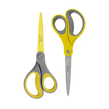 LIVINGO 8" 2 Pack Scissors Set, Titanium Coated Sharp Stainless Steel Non-Stick Scissors General Use, Comfort Grip Handles Shears for School Office
