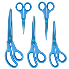 CCR Scissors,Stainless Steel Scissors Set with Blue Titanium Plating,Multi-Purpose Scissors,Comfort Grip,Suitable for Families, Offices and