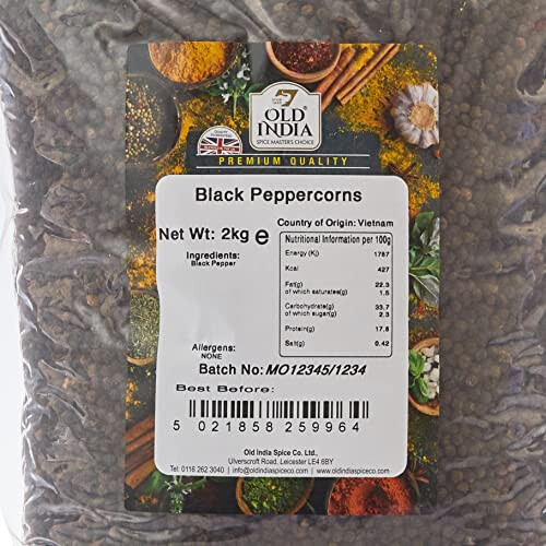 Old India Black Peppercorns 2kg 1