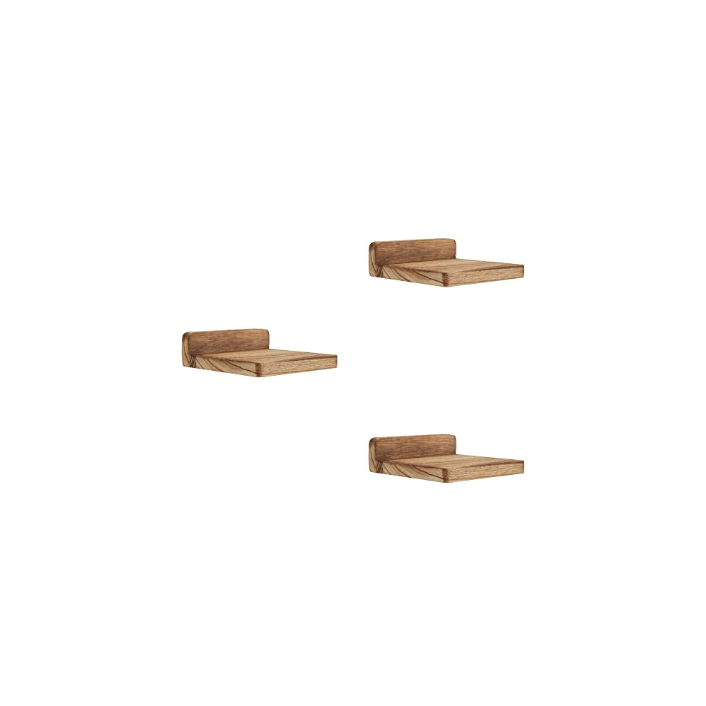 Phoenancee 12.7X10x4cm, Wooden Square Floating Shelves, Compact Style Mini Wall Shelf For Small Objects, Hanging Wall Shelf Decoration For Bedroom, 5051302670762