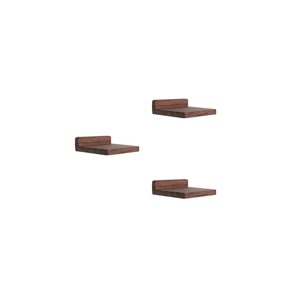 PHOENANCEE 12.7x10x4cm, Wooden Square Floating Shelves, Compact Style Mini Wall Shelf for Small Objects, Hanging Wall Shelf Decoration for Bedroom,