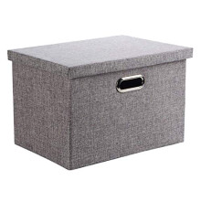 Wintao Storage Boxes with Lids, Storage Baskets for Shelves Toy Box Collapsible Fabric Bins Home & Office Grey Extra Large 44 x 31 x 29 cm 1 Pack