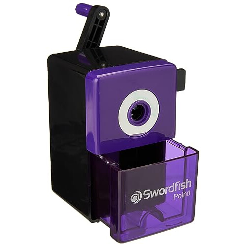 Swordfish ?Pointi? Desktop Manual Pencil Sharpener with Helical Blade and Auto Stop Function [40235], black 2