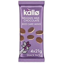 Kallo Belgian Milk Chocolate Mini Rice Cakes, 9 x 84g