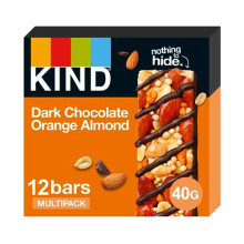 KIND Bars, Gluten Free Snack Bars, Dark Chocolate Orange and Almond, 12 Bars