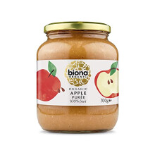 Biona Organic Apple Puree 700g, Pack of 6 - Made from 100% Organic Apples - No Added Sugar, Unsweetened - Smooth and Velvety - Dairy Free & Vegan -